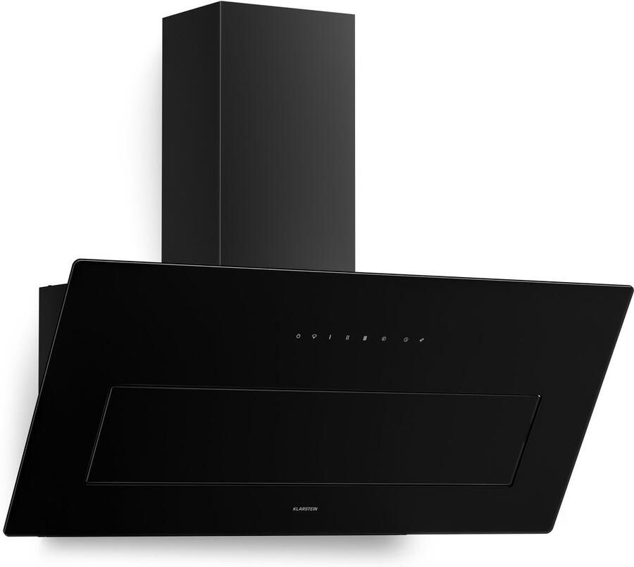 Klarstein SleekAir 90 cm schuine afzuigkap – krachtige afzuiging van 720 m³ u OxyPure luchtzuiveringssysteem touchscreenbediening ledverlichting en energieklasse A+++