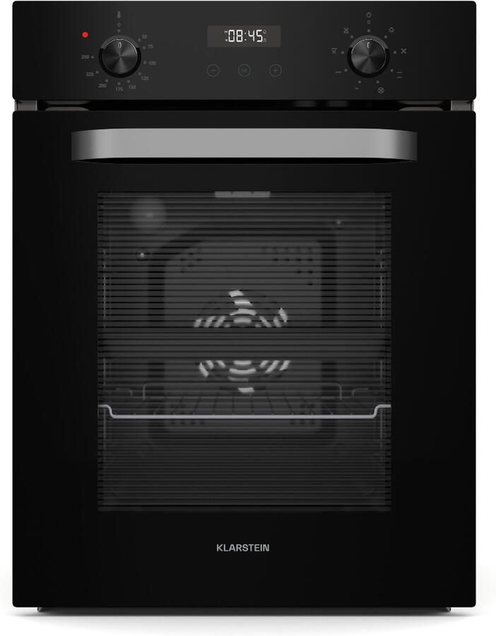 Klarstein SmartSlim Inbouwoven 45 cm 49 liter 9 functies stoomreiniging verwijderbare glazen deur energieklasse A zwart glas digitale timer inbouwoven - Foto 2