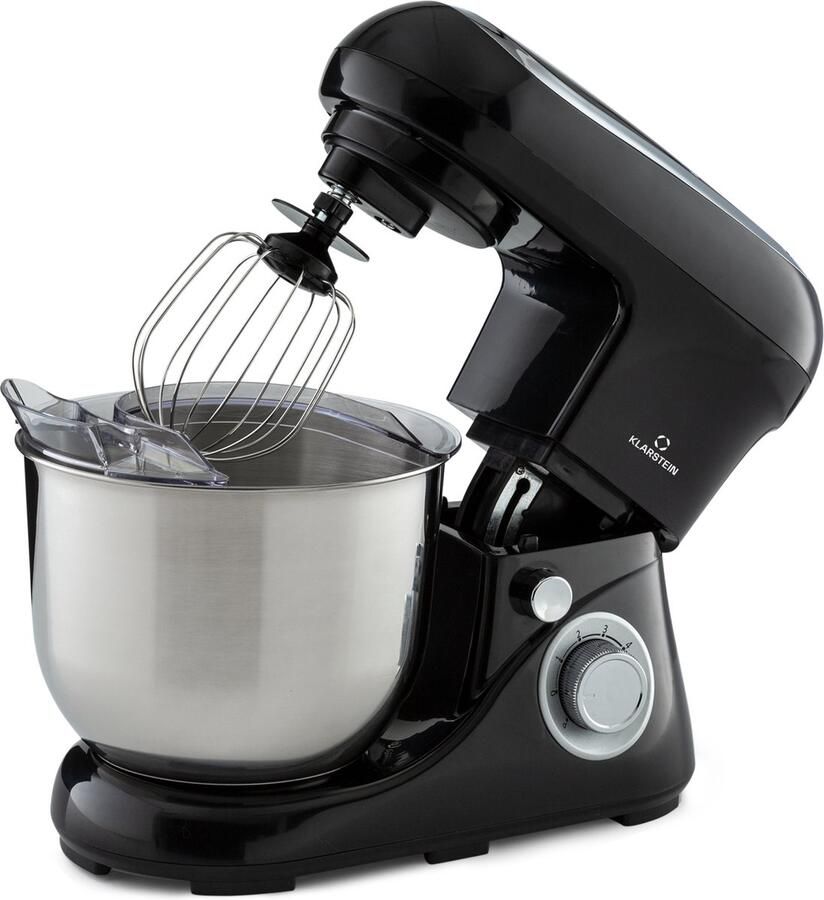 Klarstein Knetmaschine Küchenmaschine zum Backen 1300W Teigmaschine Klein 6 Stufen Schneebesen Rühr & Knethaken 5L Schüssel Planetenrührwerk Rührmaschine met Mixer Küchenmaschinen voor Brotteig – geschikt voor thuisfitness en sportschoolgebrui
