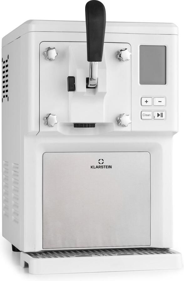 Klarstein Sweet Sundae softijsmachine – zelfkoelende compressor zonder voorvriezen 1 5 l koelhoudfunctie digitale timer wit
