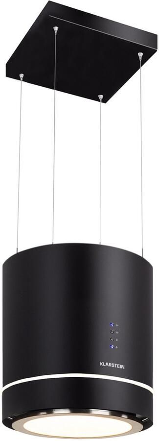 Klarstein Tron Ambience Eilandafzuigkap Ø38cm Circulatie 540M³ H LED-Verlichting Zwart - Foto 2