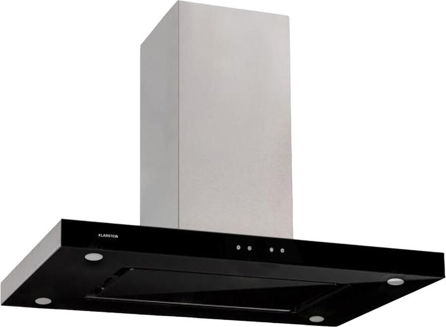 Klarstein Valeria Inselabzugshaube Dunstabzugshaube Inselhaube 230W max.650 m³ h 3 Leistungsstufen LED Beleuchtung Touch Panel Glas Edelstahl sparsam PureAmbience Concept silber – geschikt voor thuisfitness en sportschoolgebruik duurzame