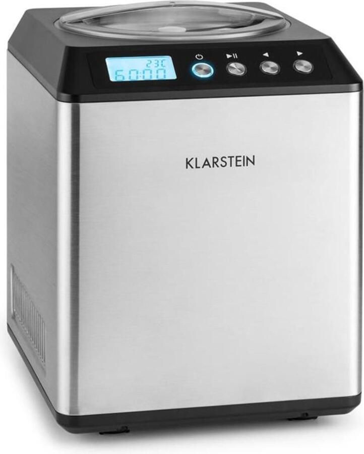 Klarstein Vanilla Sky roomijsmachine compressor 2l 180W edelstaal zilver