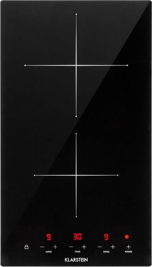 Klarstein Varicook Domino Inductiekookplaat Dubbele Kookplaat 3000W Keramisch Oppervlak 9 Temperatuursstanden Geïntegreerd Touch-Sensorveld Met LED-Weergave Timer Overhittingsbeveiliging Elegante Uitstraling Zwart - Foto 4
