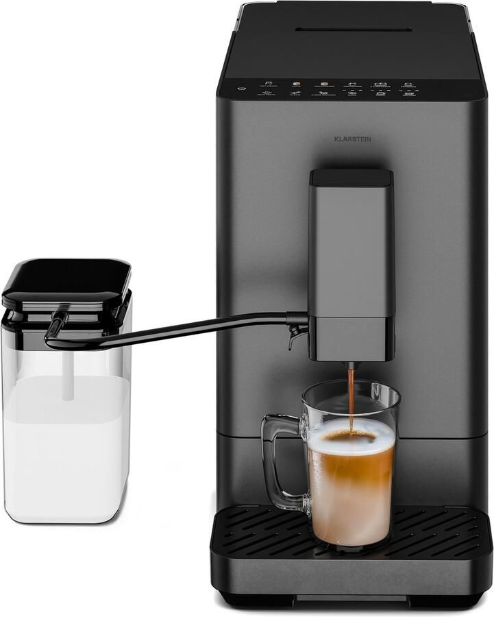 Klarstein Velaire Bean to Cup-koffiemachine helemaal automatisch 20 bar LED-touchscreen roestvrijstalen molen melktank espresso met één druk op de knop cappuccino zelfreinigend 1 5 liter