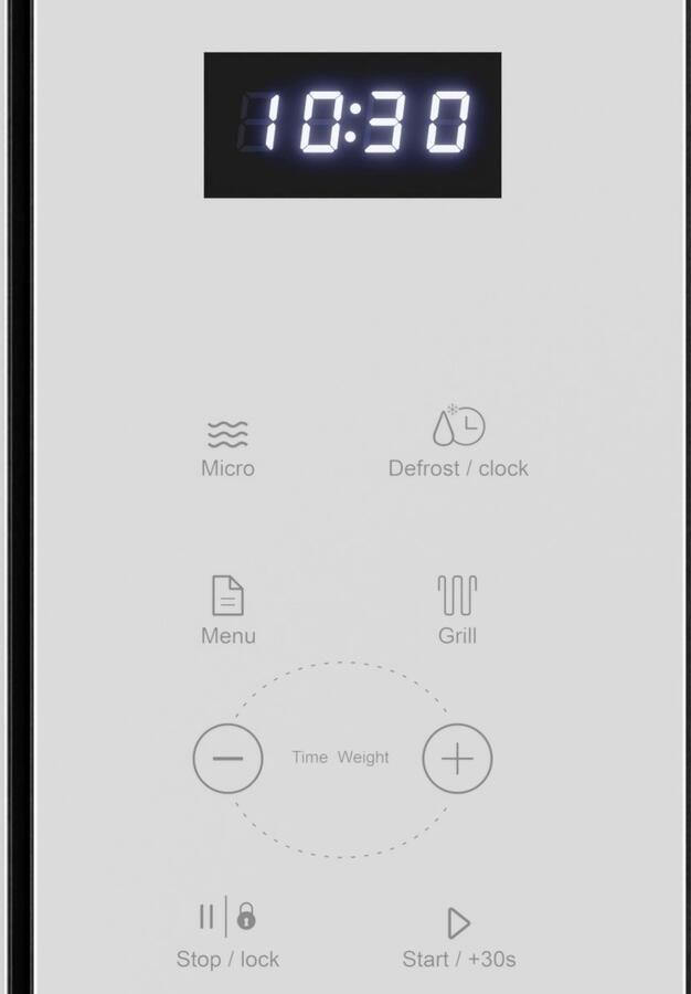 Klarstein Velaire inbouwmagnetron met grill – 25 l 850 W magnetron & 1200 W grill 8 programma's touchbediening roestvrij staal inbouwmagnetron wit - Foto 9