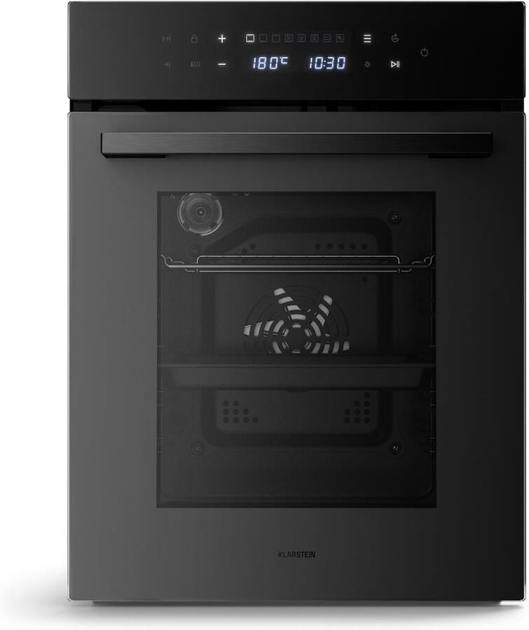 Klarstein Velaire inbouwoven 49 liter elektrische oven 10 kookmodi touchbediening geëmailleerde binnenkant driedubbele glazen deur energieklasse A inbouwoven 45 cm