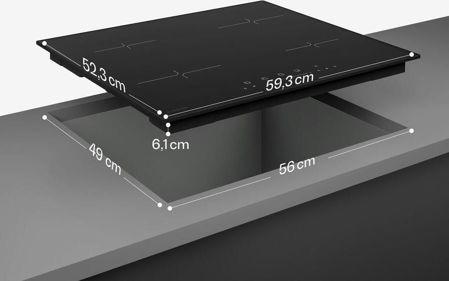 Klarstein Velaire inductiekookplaat 4-zone inbouw inductiekookplaat 7000 W boost touchbediening timer kinderslot warmte-indicator keramisch glas 60 cm zwart