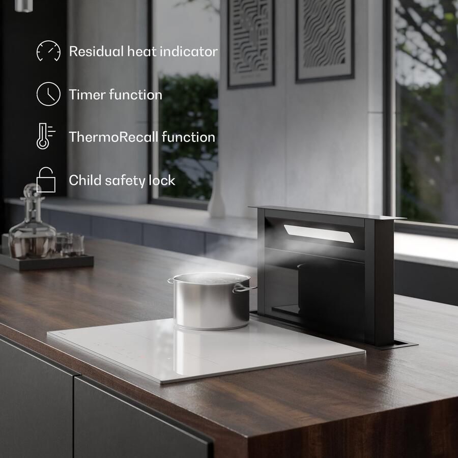 Klarstein Velaire inductiekookplaat 4-zone inbouw inductiekookplaat 7000 W boost touchbediening timer kinderslot warmte-indicator keramisch glas 60 cm wit