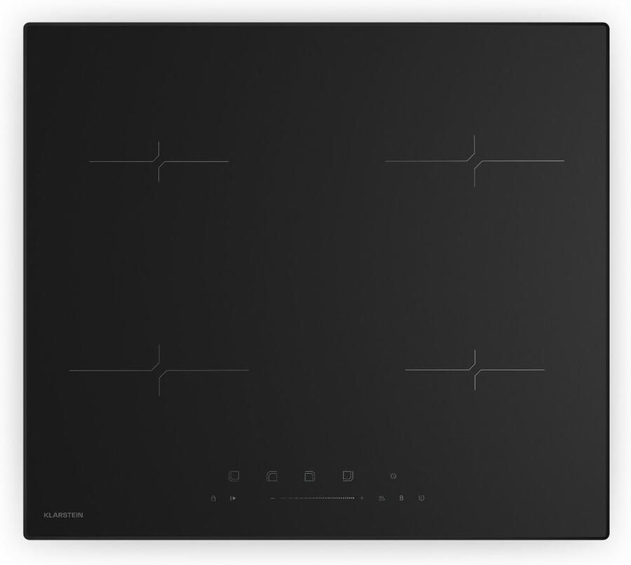 Klarstein Velaire inductiekookplaat 4-zone inbouw inductiekookplaat 7000 W boost touchbediening timer kinderslot warmte-indicator keramisch glas 60 cm zwart