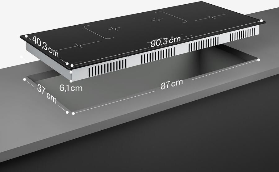 Klarstein Velaire inductiekookplaat 4-zone inbouw inductiekookplaat 7000 W boost touchbediening timer kinderslot warmte-indicator 90 cm keramisch glas strak design - Foto 3