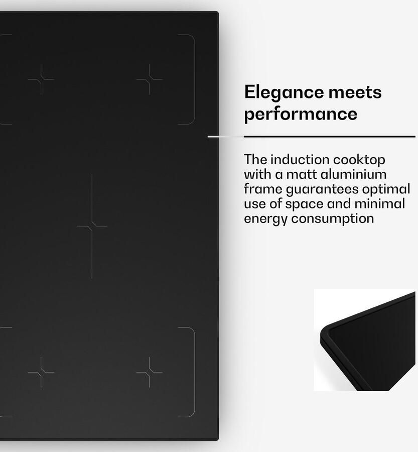 Klarstein Velaire inductiekookplaat 5-pits inbouw inductiekookplaat 7200 W boost touchbediening timer kinderslot warmte-indicator glazen oppervlak 90 cm