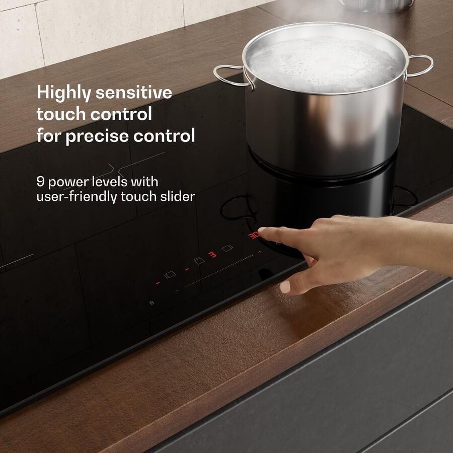 Klarstein Velaire inductiekookplaat 80 cm inbouw 3 zones 5500 W boost touchbediening timer kinderslot warmte-indicator glazen oppervlak strak design