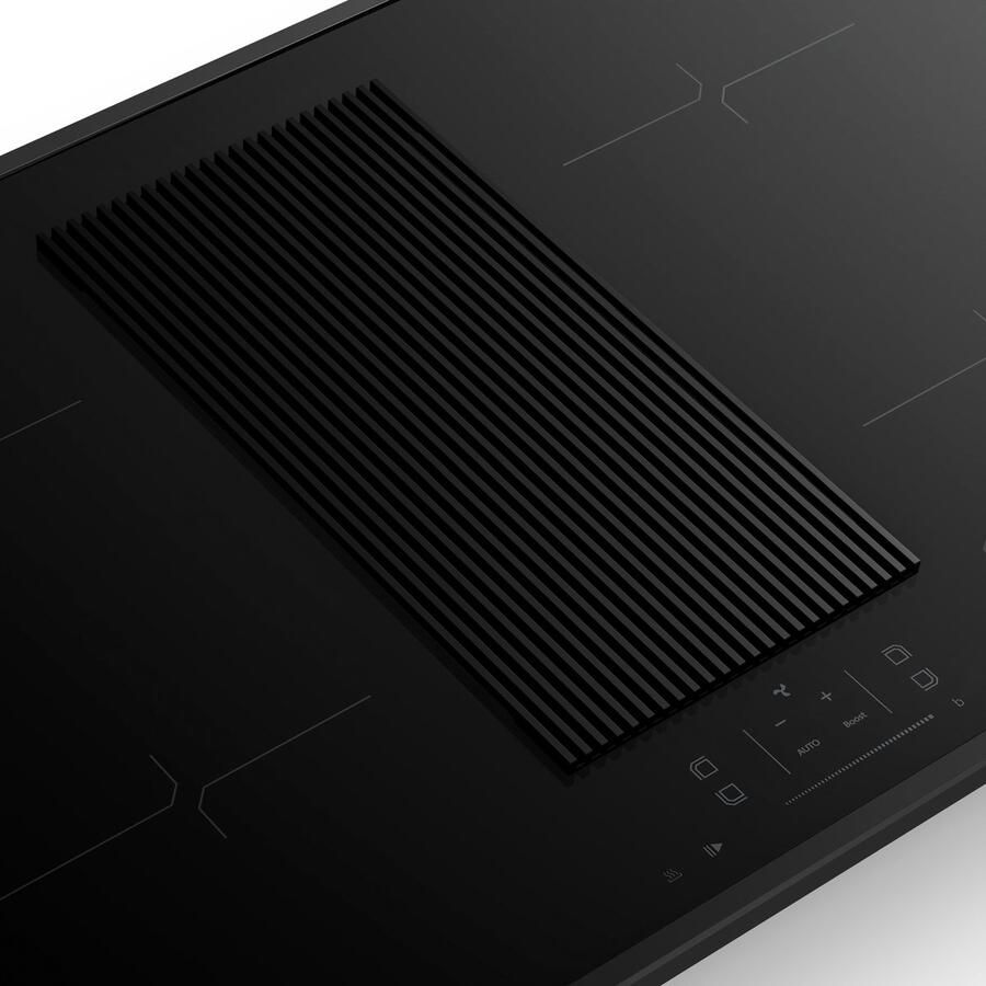 Klarstein Velaire inductiekookplaat met afzuiging 80 cm 4 zones 8400 W boost ingebouwde afzuiging touchbediening timer kinderslot pannenherkenning zwart glazen oppervlak - Foto 2