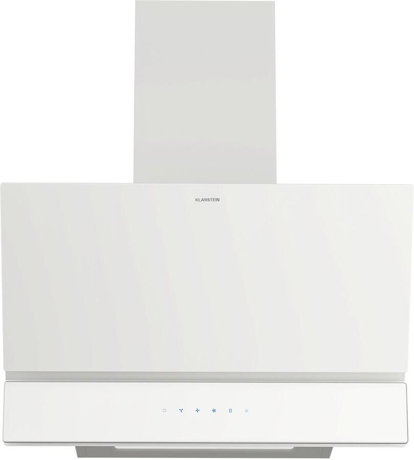 Klarstein Velaire schuine afzuigkap 60 cm 820 m³ u boost A++ energieklasse touchbediening ledverlichting stil vaatwasmachinebestendig filter afzuigkap met afvoer of recirculatie wit