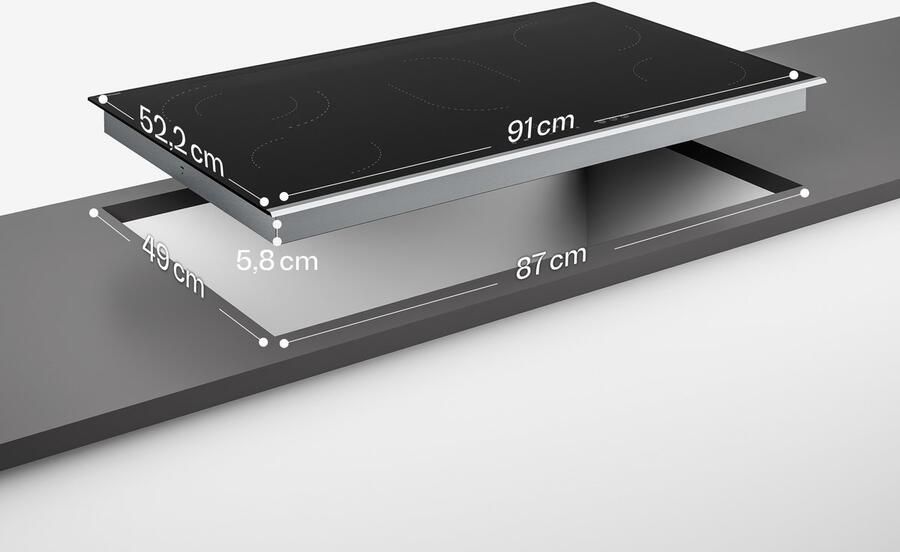 Klarstein Verosteel 90 cm keramische kookplaat 5-pits elektrische kookplaat touchbediening 8400 W timer en kinderslot warmte-indicator makkelijk schoon te maken glazen oppervlak minimalistische kookplaat voor in de keuken - Foto 4