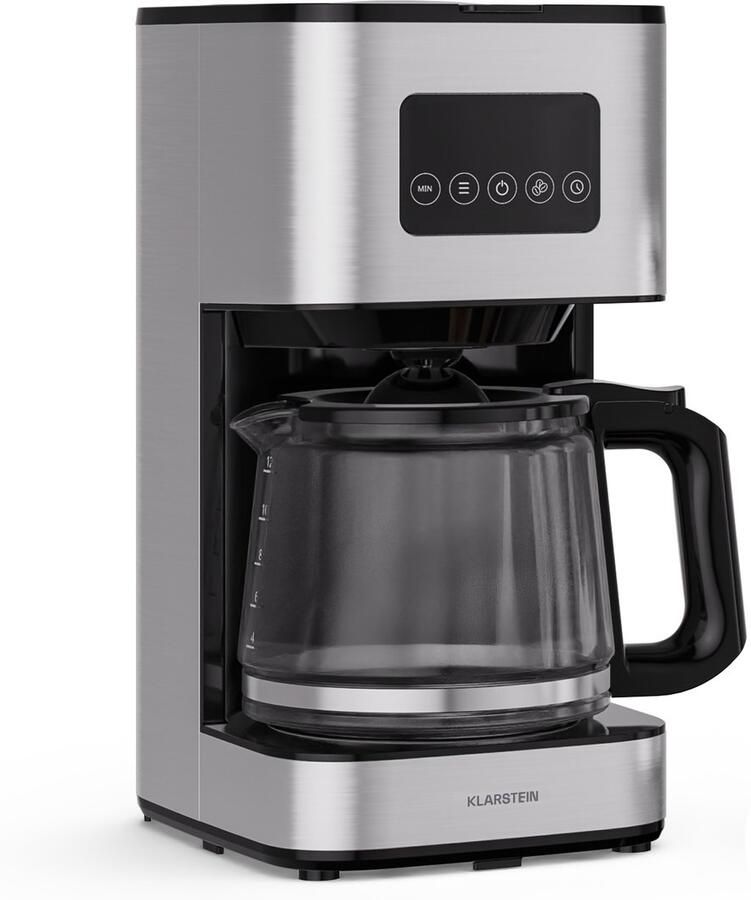Klarstein Verosteel filterkoffiezetapparaat – RVS koffiemachine 1 5 L voor tot 12 kopjes LCD-display warmhoudfunctie 40 min druppelstop automatische uitschakeling