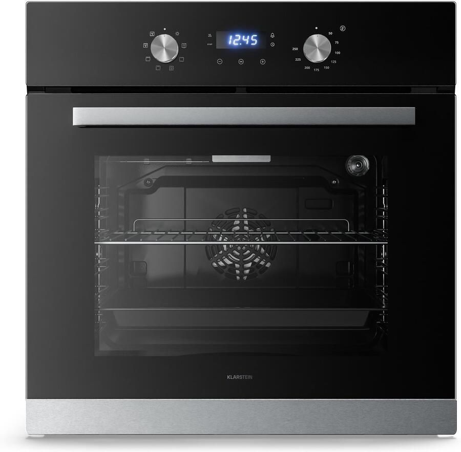 Klarstein Verosteel Inbouwoven 60 cm – 67 L elektrische oven 8 kookmodi energieklasse A rvs & glas timer bakplaat