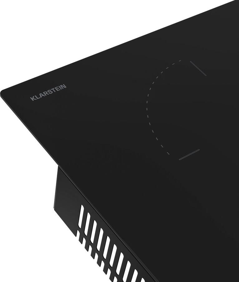 Klarstein Verosteel inductiekookplaat met afzuigkap 80 cm 4 zones 7400 W ingebouwde afzuigkap 590 m³ u touchbediening timer kinderslot pannenherkenning zwart glas - Foto 3