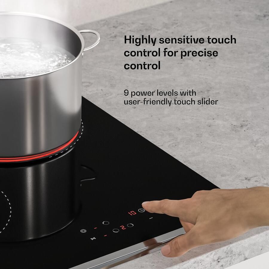 Klarstein Verosteel keramische kookplaat 45 cm VTC elektrische kookplaat met 3 zones touchbediening ovale zone timer en kinderslot makkelijk schoon te maken glazen oppervlak minimalistisch keukenontwerp