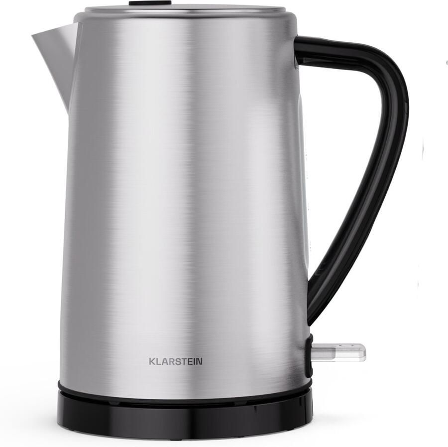 Klarstein Verosteel Waterkoker 1 7 L – Elektrische RVS Waterkoker 2200 W Modern Design Kalkfilter 360-Graden Basis Automatische Uitschakeling
