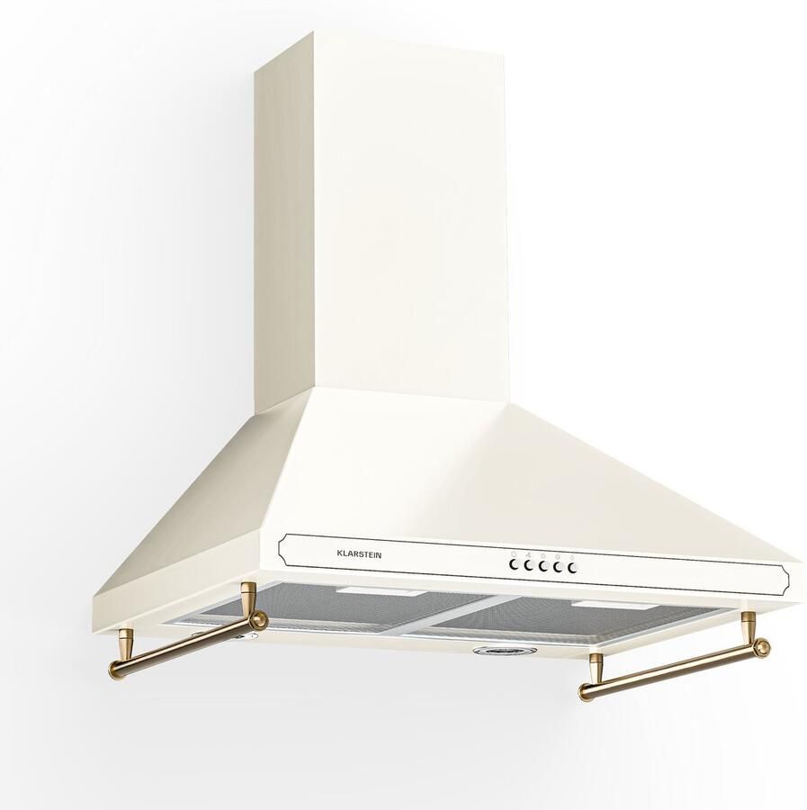 Klarstein Victoria afzuigkap 60 cm Wandschouw 644 5 m³ h Geschikt voor luchtafvoer & circulatie 2 ledlampen retro design