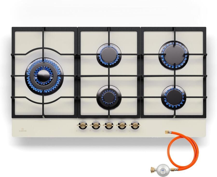 Klarstein Victoria Chef Edition 5-Zones Gaskookplaat Ivoor
