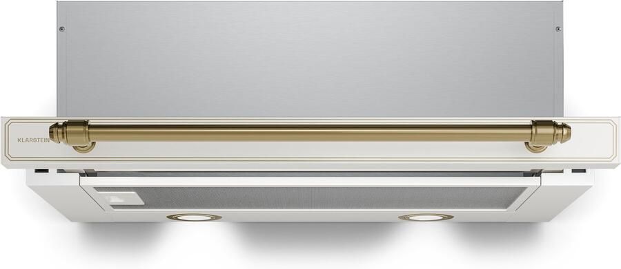 Klarstein Victoria geïntegreerde afzuigkap 60 cm retro onderbouwkap 358 m³ u luchtstroom energieklasse A++ ledverlichting DC-motor koolstoffilters tuimelschakelaars afzuigventilator voor de keuken crème - Foto 3