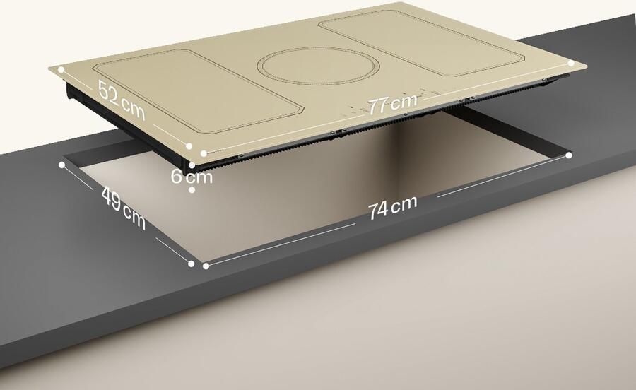 Klarstein Victoria inductiekookplaat 77 cm inbouw 5 zones en 2 flexzones 11500 W boost schuifregelaar timer kinderslot retro design restwarmte-indicator - Foto 4