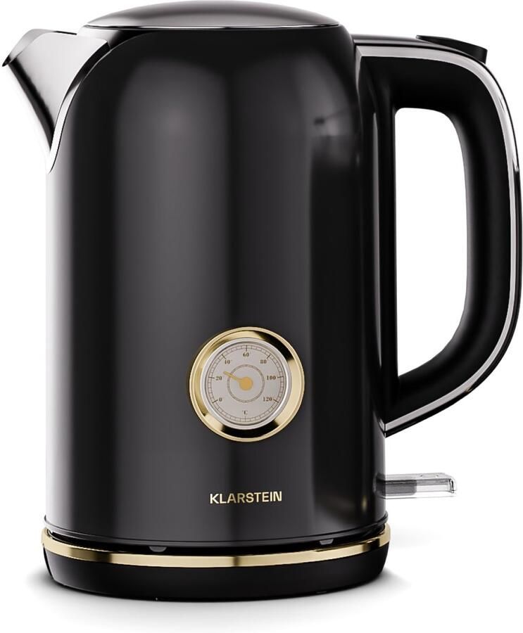 Klarstein Victoria Waterkoker 1 7 L – Retro Waterkoker 2200 W Vintage Design Uitneembaar Kalkfilter 360° Draaivoet Automatische Uitschakeling