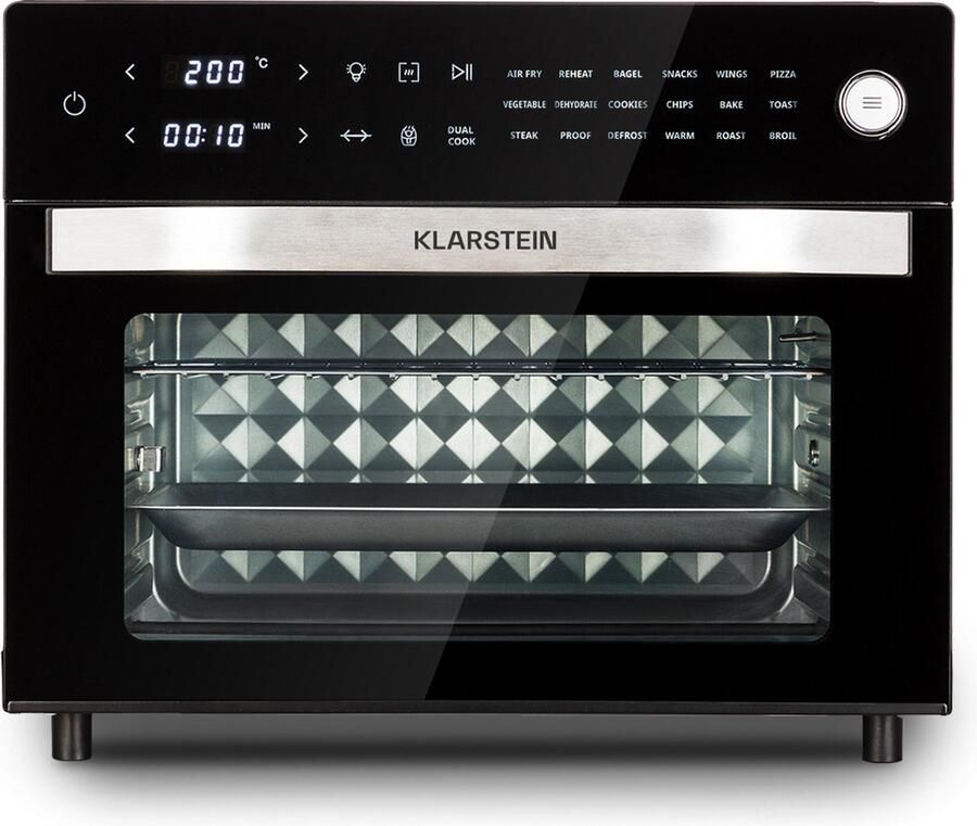 Klarstein VigorAir Heteluchtfriteuse AirFryer 1800W 18 programma's 30 liter 30 tot 230°C 4 rekken