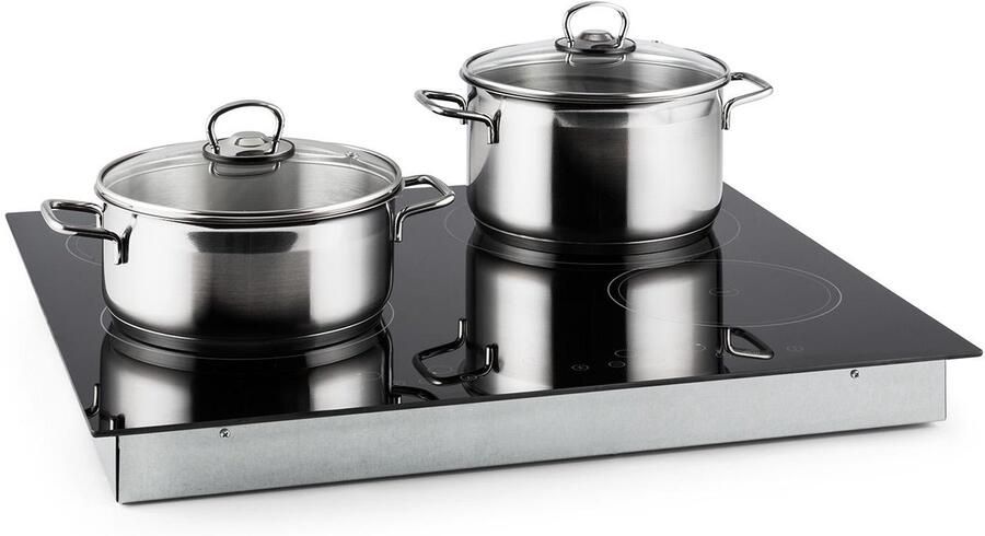 Klarstein Virtuosa Keramische Kookplaat Inbouw 6500W 59X52cm 4 Zones Glaskeramiek Zwart