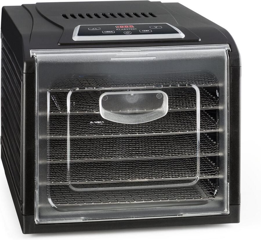 Klarstein Dörrautomat Dörrgerät Food Dehydrator Dörrautomat aus Metall Dehydrator Food Dryer 9 Ablagen 700 Watt Touch Display Timer Edelstahlheizelement HotAir Circulation System Schwarz – geschikt voor thuisfitness en sportschoolgebruik - Foto 3