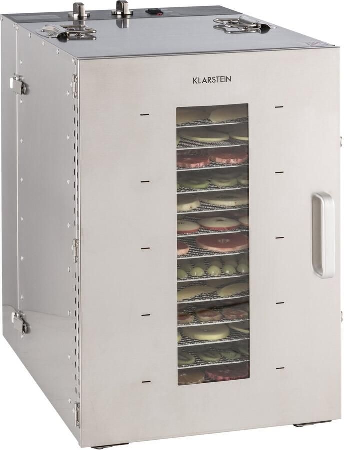 Klarstein Voedseldroger Master Jerky Dehydrator stufenlos regelbare temperatuur von 40 90 °C 15h Timer DigiSet Control 24 uit rvs voedseldroger met 5850W zilver Voedseldroger 5850W voor Fruit voor Vlees Droogautomaat - Foto 2