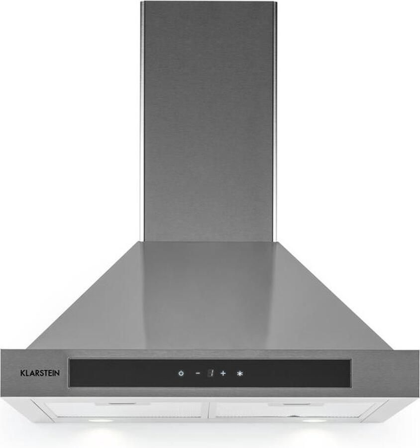 Klarstein Zelda Afzuigkap Edelstaal 60cm Wandmontage 620 M³ H Touch bediening Timer Zilver