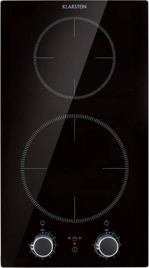 Klarstein Kochheld Dubbele Inductiekookplaat 2900 W Draaiknoppen Twee Kookvelden Compacte Afmetingen Krachtig Mooi Gevormd En Eenvoudig In Gebruik Eenvoudige Reiniging Controlelampen Glaskeramisch Oppervlak Zwart