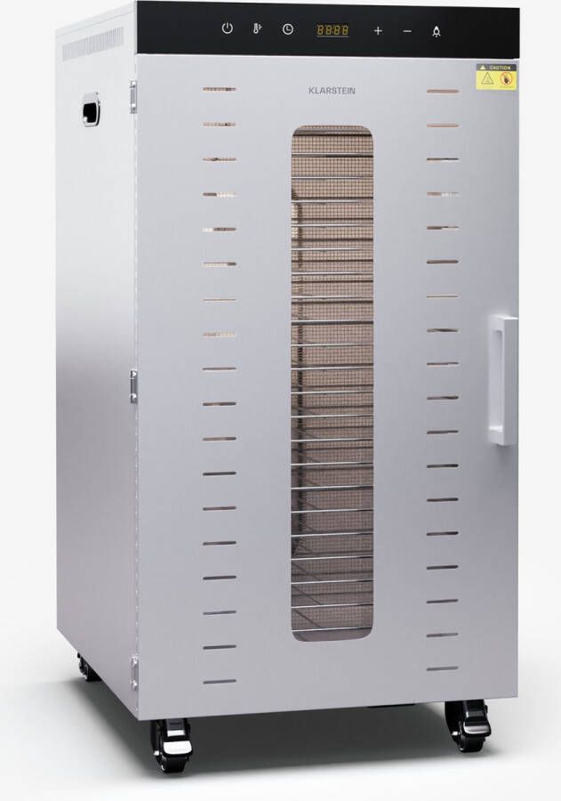 Klarstein Krachtige Commercial Food Dehydrator Voedseldroger Broodrooster Keukenmachine Gemakkelijk te gebruiken & schoon te maken Zilver