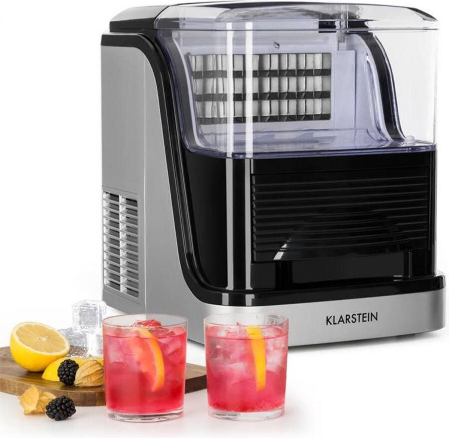 Klarstein Kristall ijsblokjesmachine kristalhelder ijs 2 selecteerbare afmetingen 2 5l watertank 15 kg 24uur