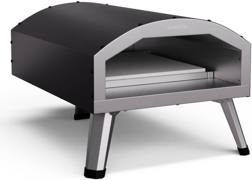 Klarstein Lafiamma Pizzaoven Elektrisch 450 Graden 2.200 W Dubbele Verwarmingselementen Inclusief Pizzasteen Roestvrij Staal Snelle Opwarmtijd Buitenopstelling Tot 450 °C Compact