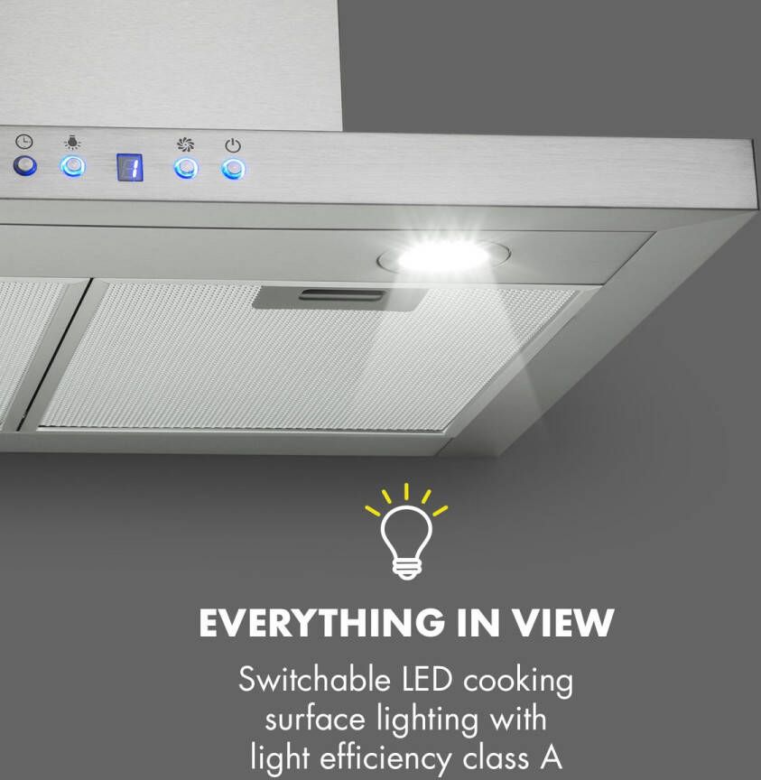 Klarstein Limelight Afzuigkap 60Cm Breed Wandkap 600M³ H RVS Zilver - Foto 3