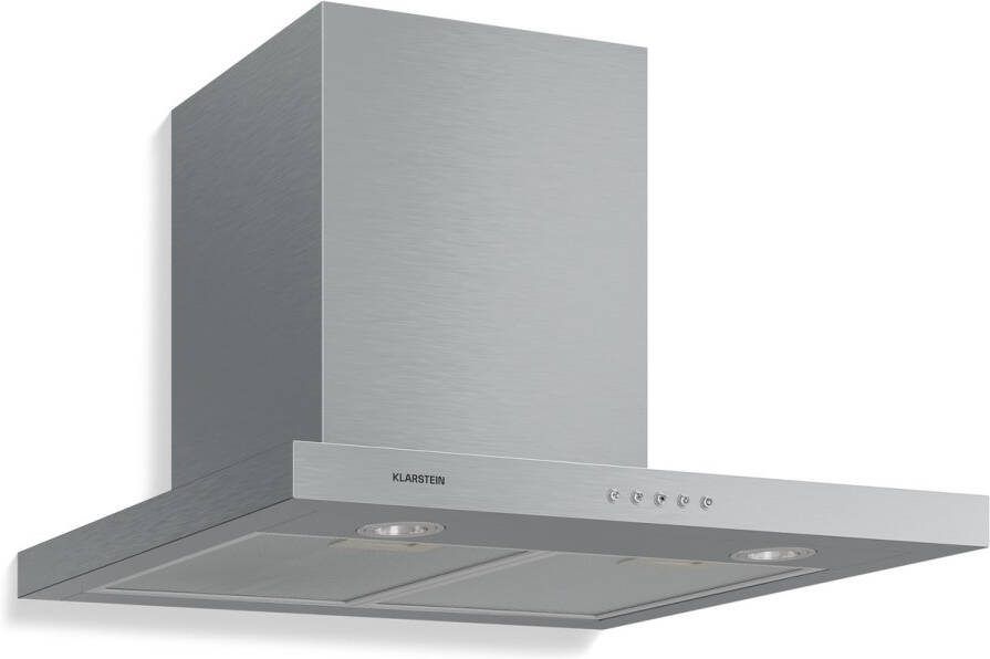 Klarstein Limelight Dunstabzugshaube Edelstahl Wandhaube Abzugshaube met 3 Leistungsstufen 600 m³ h Digitalanzeige LED Beleuchtung 64 dB 60 cm Breite silber – geschikt voor thuisfitness en sportschoolgebruik duurzame constructie eenvoudig te