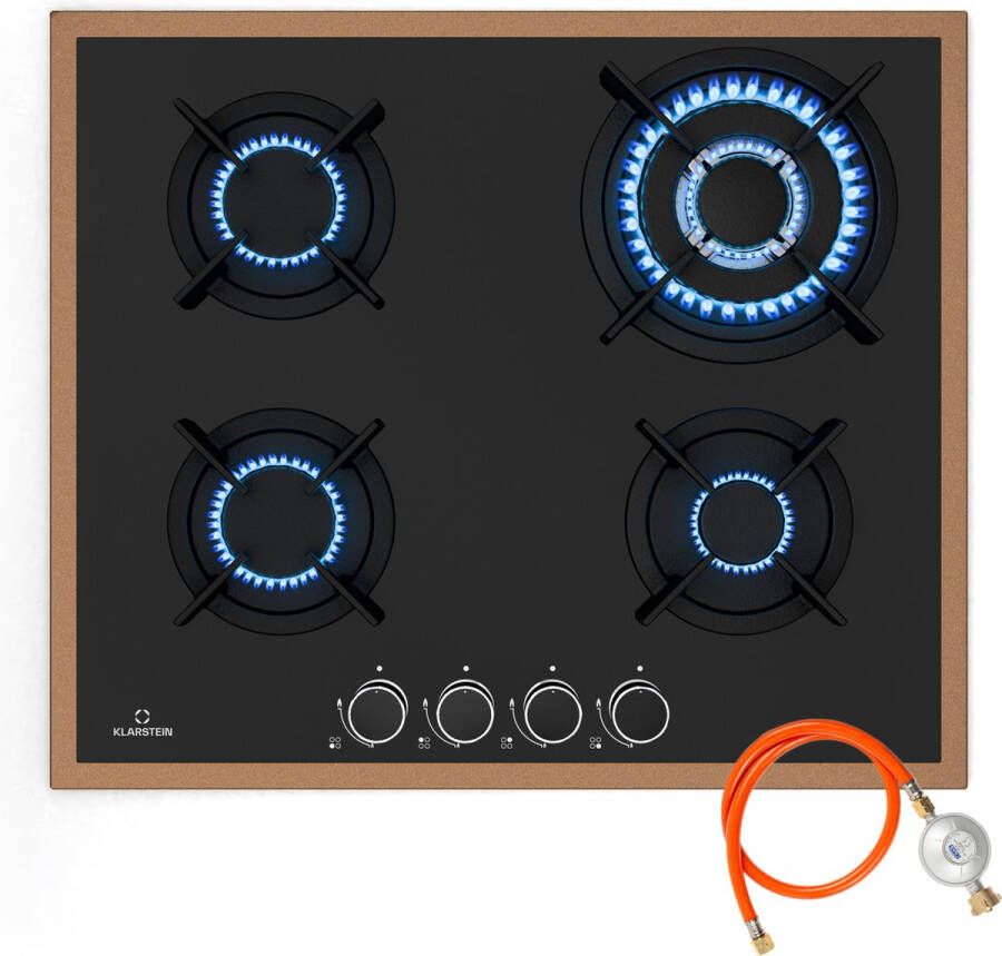 Klarstein Lumiflame gaskookplaat 4 branders automatische ontsteking 8 kW