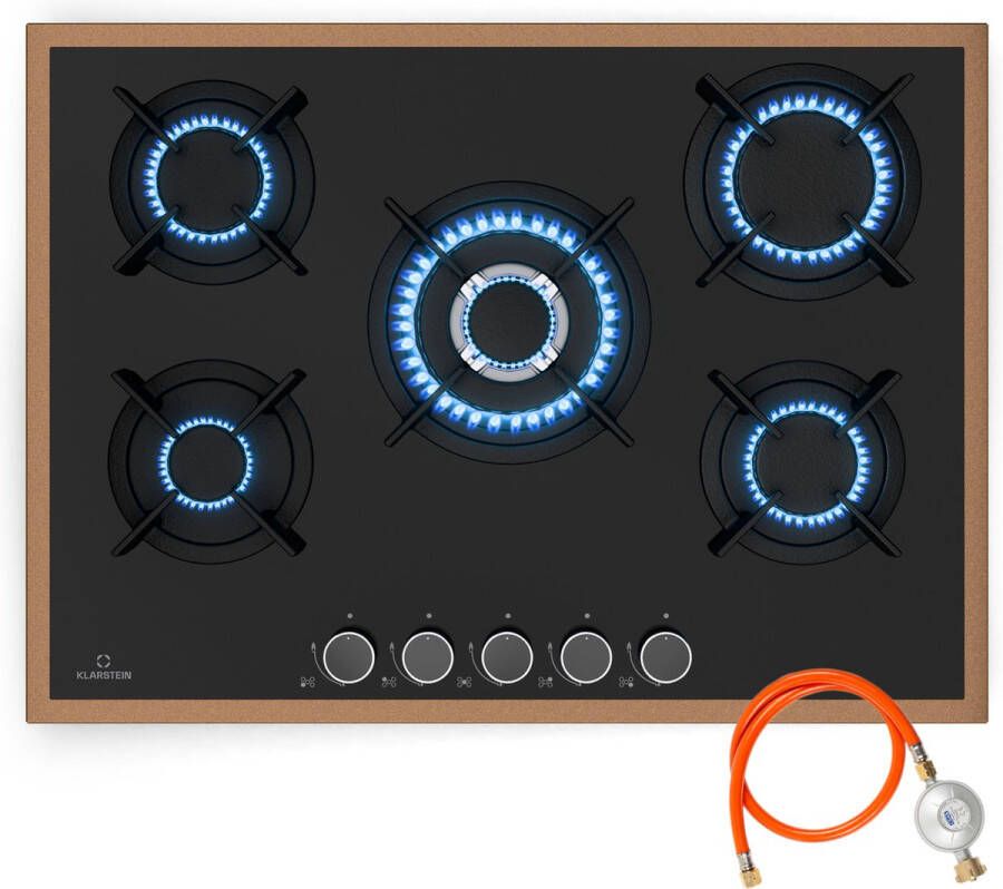 Klarstein Lumiflame gaskookplaat 5 branders automatische ontsteking 10 4 kW