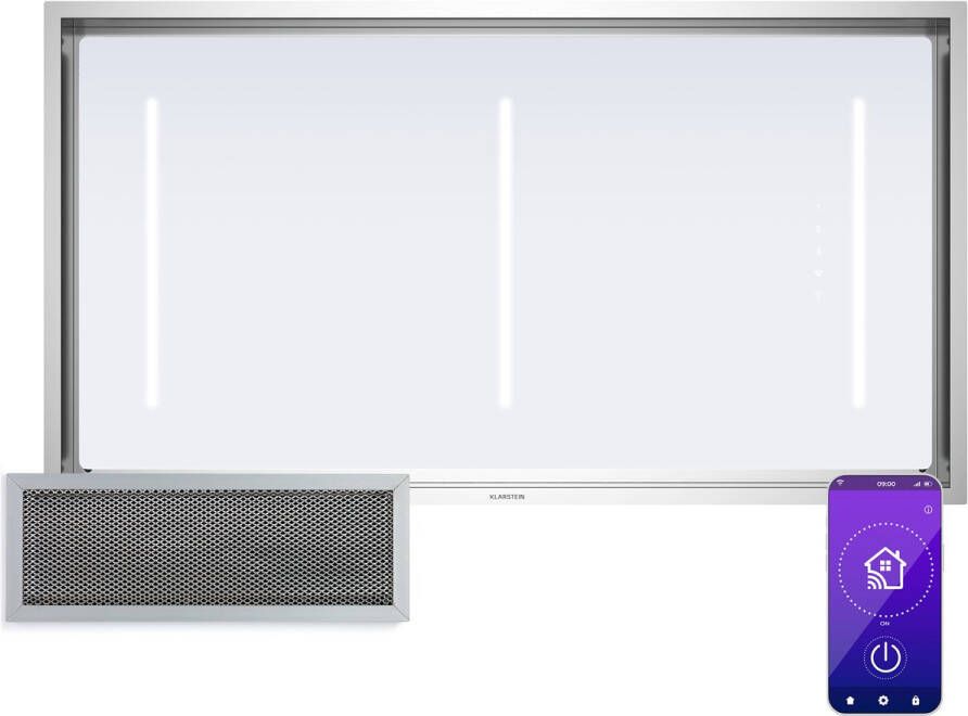 Klarstein LuxeAir afzuigkap wifi + BT led 751 m³ h EEK A
