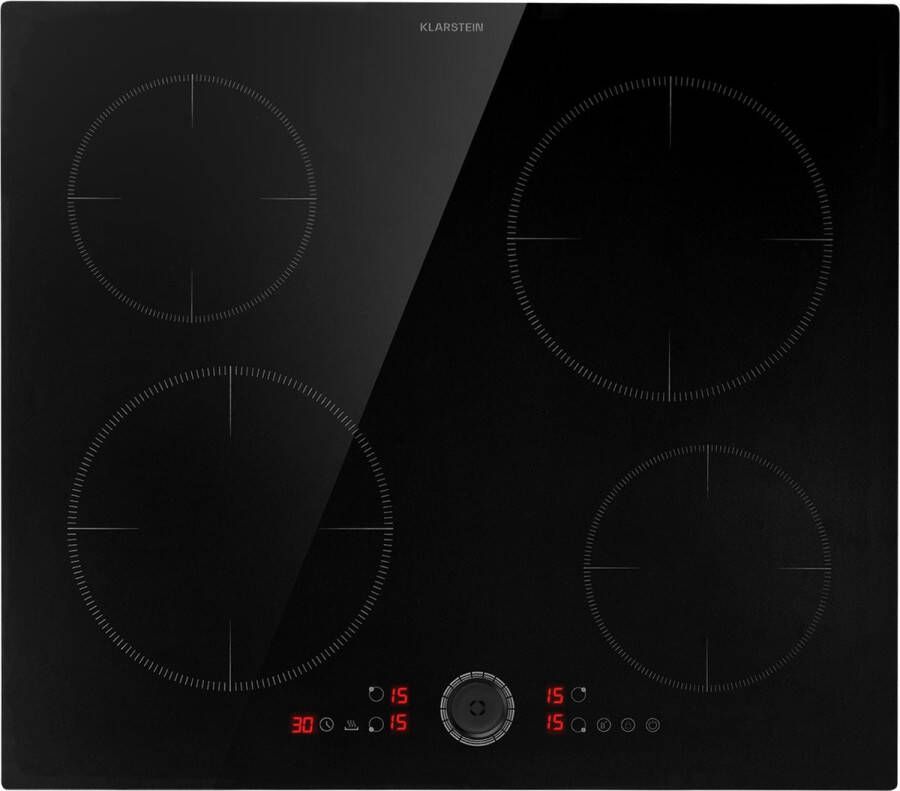 Klarstein Magnichef 4 Inductiekookplaat Inbouwfornuis Kookplaat 4 Zones: 7000 W (2 X 2000 W 2 X 1500 W) 15 Standen Booster Timer Kookveld: 58 X 51 Cm Glaskeramiek Touch Control Afneembare Magneetregelaar Warmhoudfunctie Zwart - Foto 3