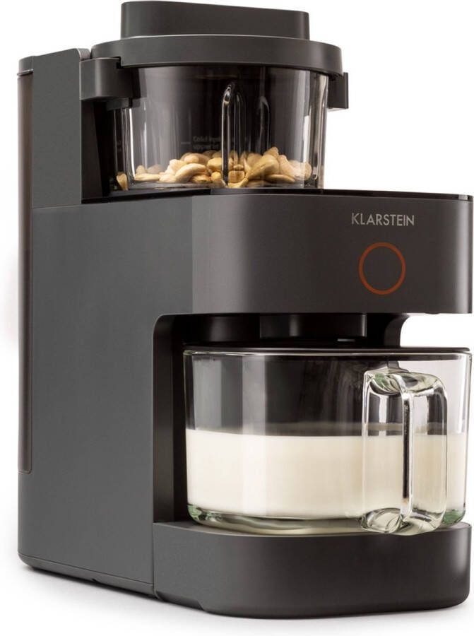 Klarstein Blender standmixer met 400W Motor- en 1250 W Verwarmingsvermogen High-performance Blender voor Plantaardige Melk Smoothie Blender met 360° Verwarmingstechnologie 28.000 t min Touchscreen Donkergrijs Smoothie Maker