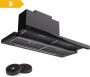 Klarstein Afzuigkap 90cm Afzuigkap Met vaatwasserbestendig Filter Van Aluminium Stille Afzuigkap Afvoerlucht 640M³ H luchtstroom Efficiënte Wand Afzuigkappen Met LED'S & Tiptoetsen Zwart - Thumbnail 1