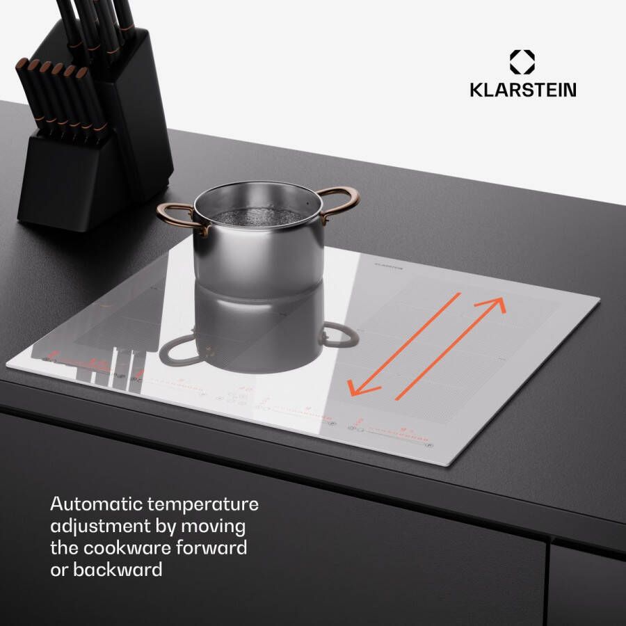 Klarstein Masterzone 60 flex Inductiekookplaat 4 Flexzones Inbouw elektrische kookplaat Wit