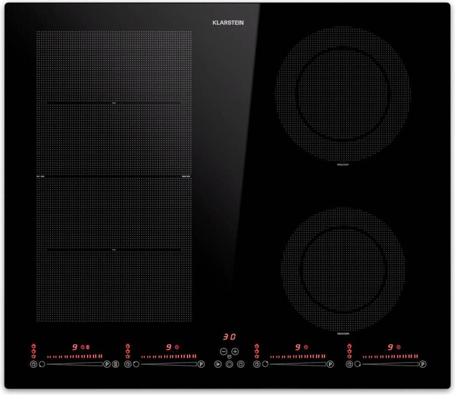 Klarstein Masterzone 60 Hybrid Inductiekookplaat 4 Flexzones Inbouw elektrische kookplaat Zwart - Foto 3