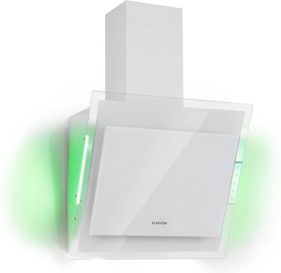 Klarstein Dunstabzugshaube Kopffrei Abzugshaube Dunstabzugshaube met Aktivkohlefilter Abluft Dunstabzugshaube Aluminium Fettfilter Leiser Umluftbetrieb 550 m³ h 65 Watt LED 60 cm Weiß – geschikt voor thuisfitness en sportschoolgebruik duur